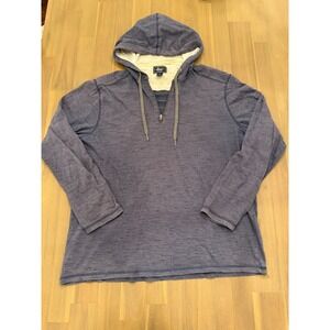 GH Bass & Co Mens XL Blue Space Dye Quarter Zip Hoodie Long Sleeve Pullover